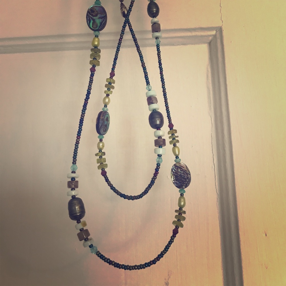 One of a kind fine beaded double necklace